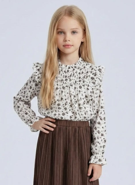 Bloemen top ruches meisje | Kwolly
