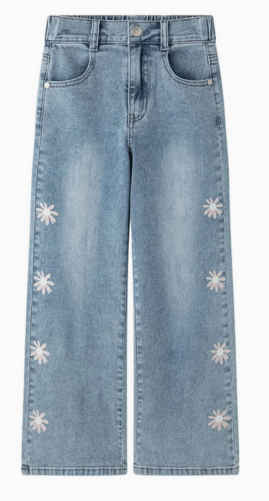 Spijkerbroek Bloemen meisje | Kwolly