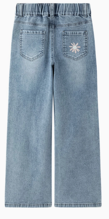 Spijkerbroek bloemen — detail 2 | Kwolly