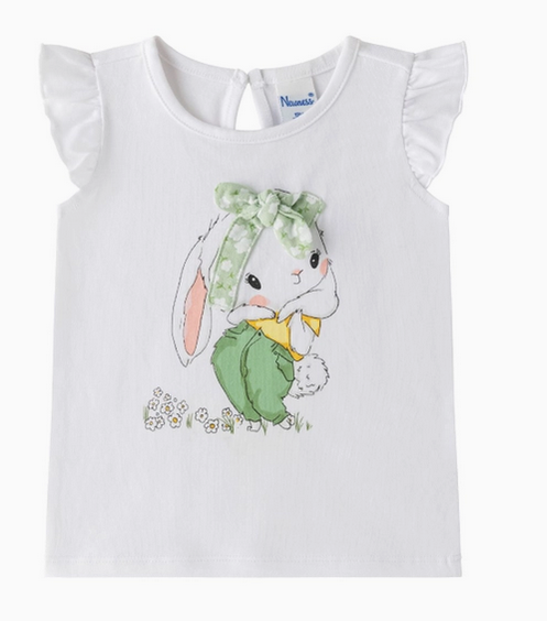 Baby T-shirt Konijntje met Haarstrik | Newness Kids