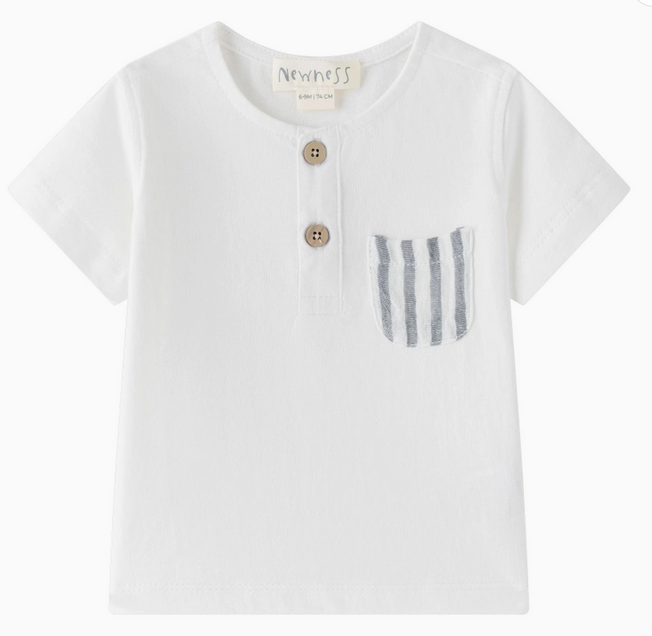 T-shirt zak wit-blauw