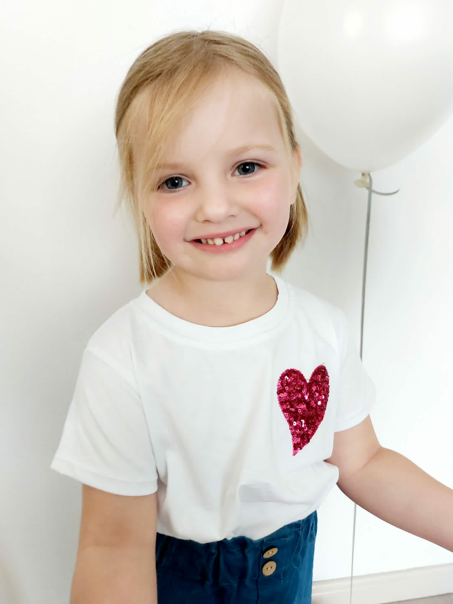 Wit Meisjes T-shirt met Hartje | Mini Mignon Paris
