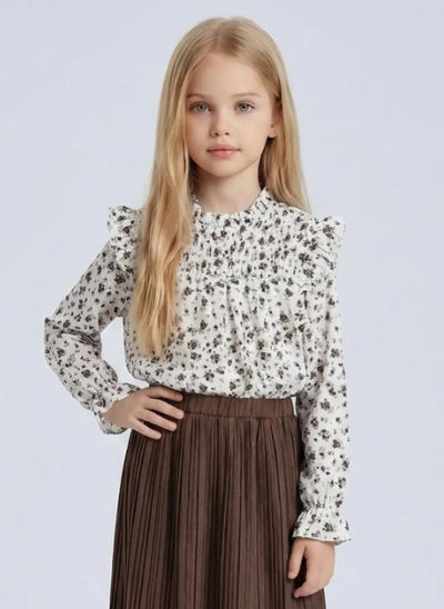 Bloemen top ruches meisje | Kwolly