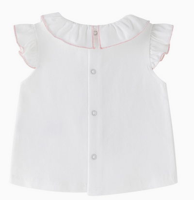 Wit Baby T-shirt met Roze Konijntje | Newness Kids