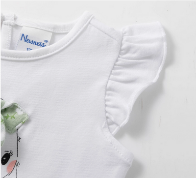 Baby T-shirt Konijntje met Haarstrik | Newness Kids