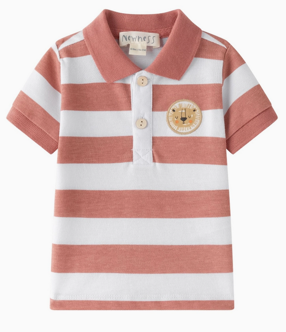 Gestreepte Baby Polo met Leeuwtje | Newness Kids