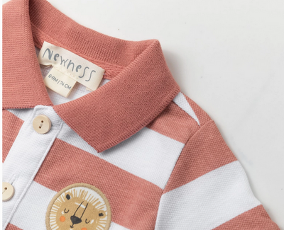 Gestreepte Baby Polo met Leeuwtje | Newness Kids