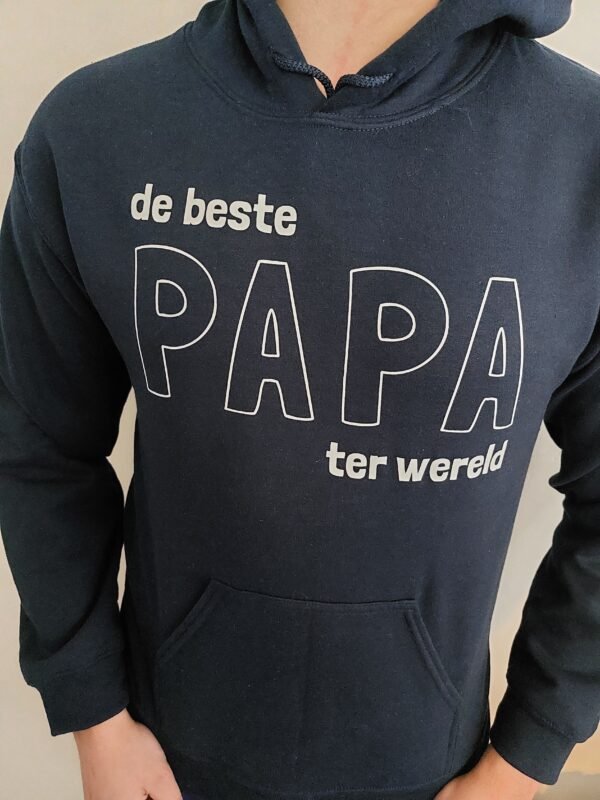 Hoodie – De beste PAPA ter wereld - Afbeelding 2